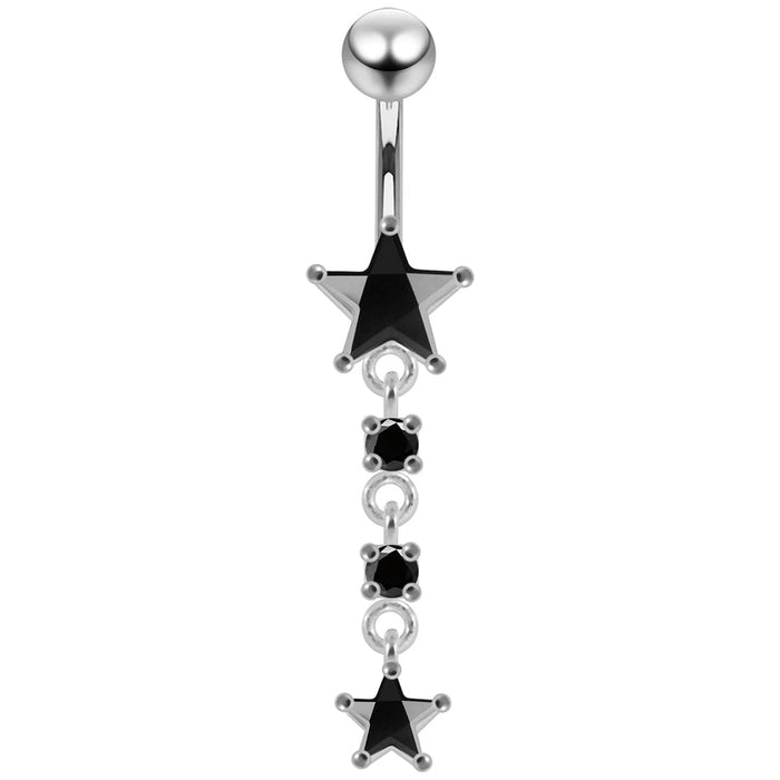 Moving Jeweled Star Designed Navel Body Jewelry - Monster Piercing