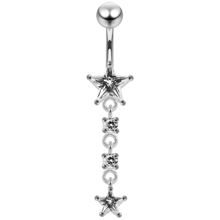 Moving Jeweled Star Designed Navel Body Jewelry - Monster Piercing