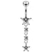 Moving Jeweled Star Designed Navel Body Jewelry - Monster Piercing