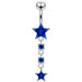 Moving Jeweled Star Designed Navel Body Jewelry - Monster Piercing