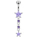 Moving Jeweled Star Designed Navel Body Jewelry - Monster Piercing