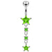 Moving Jeweled Star Designed Navel Body Jewelry - Monster Piercing