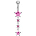 Moving Jeweled Star Designed Navel Body Jewelry - Monster Piercing