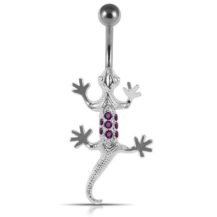 Moving Jeweled Lizard Belly Ring - Monster Piercing