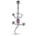 Moving Jeweled Lizard Belly Ring - Monster Piercing