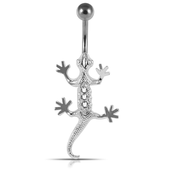 Moving Jeweled Lizard Belly Ring - Monster Piercing