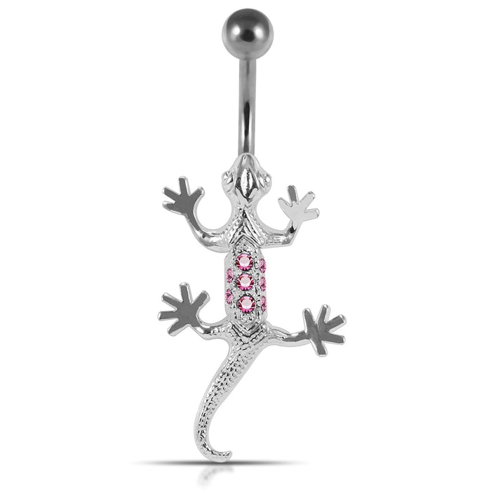 Moving Jeweled Lizard Belly Ring - Monster Piercing