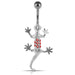 Moving Jeweled Lizard Belly Ring - Monster Piercing