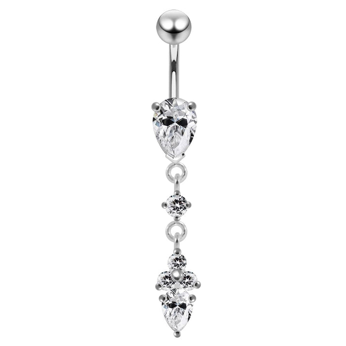 Moving Fancy Jeweled Banana Bar Belly Ring - Monster Piercing