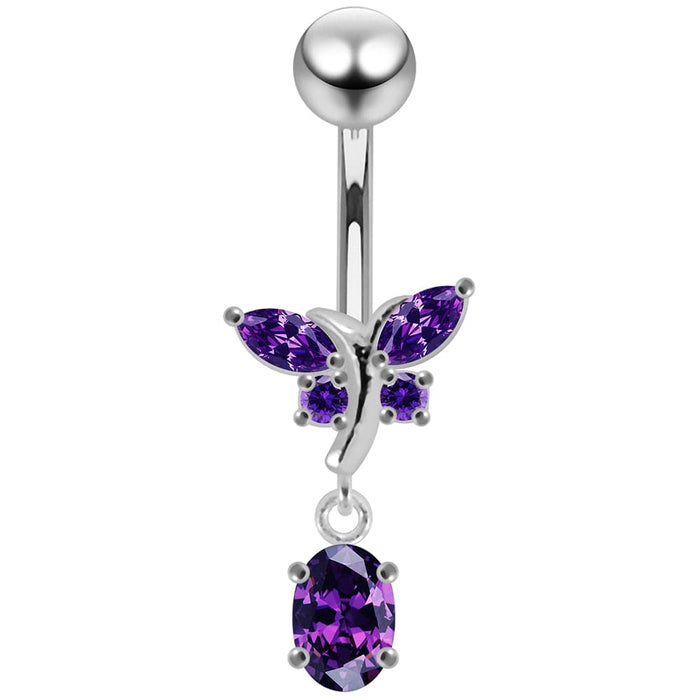 Dangling Jeweled Fancy Belly Ring - Monster Piercing