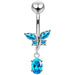 Dangling Jeweled Fancy Belly Ring - Monster Piercing