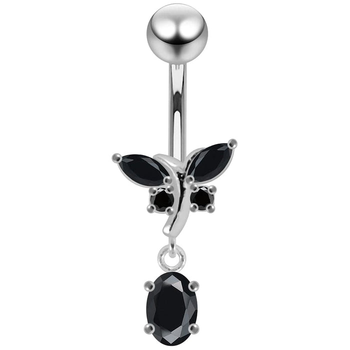 Dangling Jeweled Fancy Belly Ring - Monster Piercing