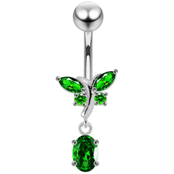 Dangling Jeweled Fancy Belly Ring - Monster Piercing