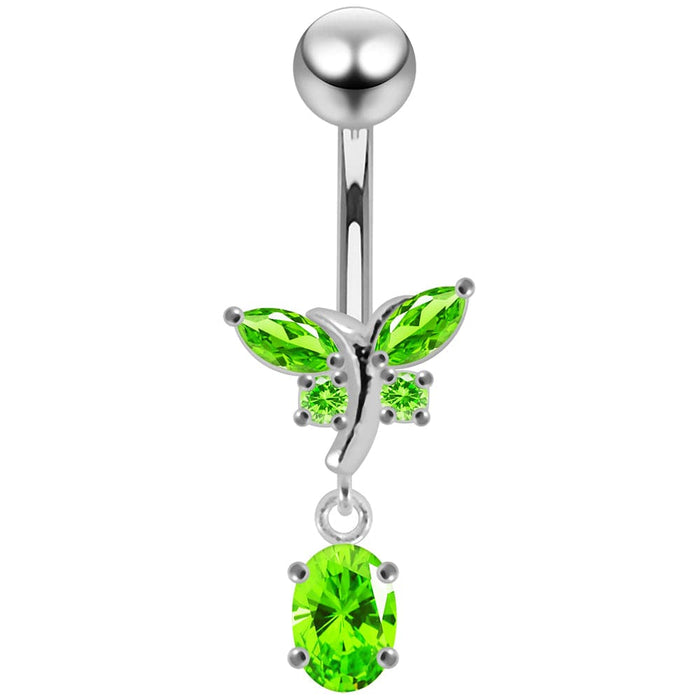 Dangling Jeweled Fancy Belly Ring - Monster Piercing