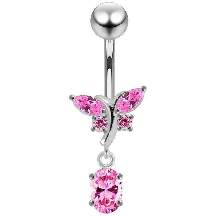 Dangling Jeweled Fancy Belly Ring - Monster Piercing