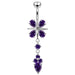 Fancy Jeweled Moving Belly Button Ring - Monster Piercing