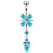 Fancy Jeweled Moving Belly Button Ring - Monster Piercing