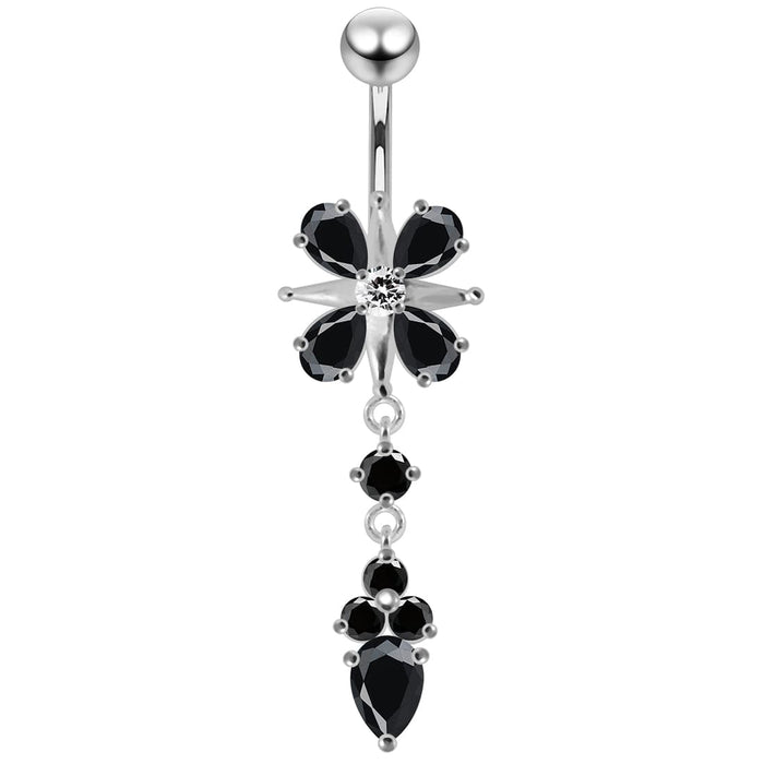 Fancy Jeweled Moving Belly Button Ring - Monster Piercing