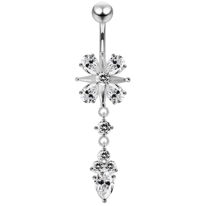 Fancy Jeweled Moving Belly Button Ring - Monster Piercing