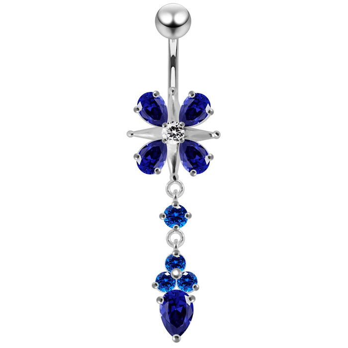 Fancy Jeweled Moving Belly Button Ring - Monster Piercing