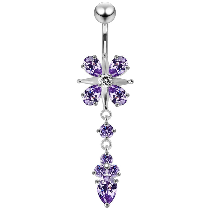 Fancy Jeweled Moving Belly Button Ring - Monster Piercing