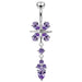 Fancy Jeweled Moving Belly Button Ring - Monster Piercing