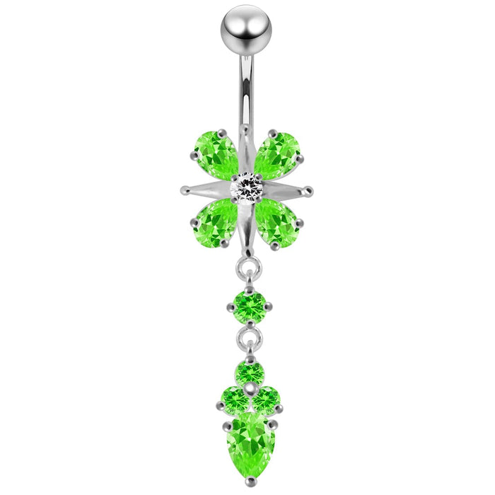 Fancy Jeweled Moving Belly Button Ring - Monster Piercing