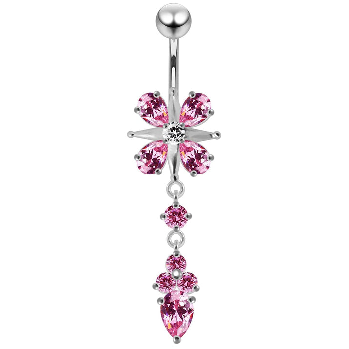 Fancy Jeweled Moving Belly Button Ring - Monster Piercing