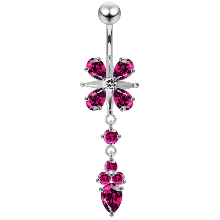 Fancy Jeweled Moving Belly Button Ring - Monster Piercing