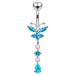 Jeweled Moving Butterfly Design Belly Button Jewelry - Monster Piercing