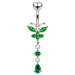 Jeweled Moving Butterfly Design Belly Button Jewelry - Monster Piercing