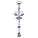 Jeweled Moving Butterfly Design Belly Button Jewelry - Monster Piercing