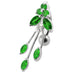 Dangling Jeweled Flower Navel Belly Ring - Monster Piercing