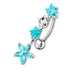 Flower Dangling Jeweled Navel Banana - Monster Piercing