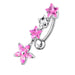 Flower Dangling Jeweled Navel Banana - Monster Piercing