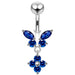 Moving Jeweled Butterfly Banana Bar Navel Ring - Monster Piercing