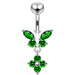 Moving Jeweled Butterfly Banana Bar Navel Ring - Monster Piercing