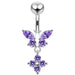 Moving Jeweled Butterfly Banana Bar Navel Ring - Monster Piercing