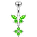 Moving Jeweled Butterfly Banana Bar Navel Ring - Monster Piercing