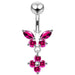 Moving Jeweled Butterfly Banana Bar Navel Ring - Monster Piercing