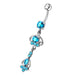 Jeweled Fancy Design Moving Navel Ring - Monster Piercing