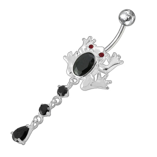 Moving Jeweled Frog Design Belly Ring - Monster Piercing