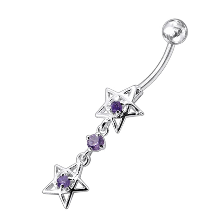 Jeweled Tribal Star Navel Belly Ring - Monster Piercing