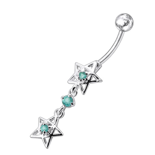 Jeweled Tribal Star Navel Belly Ring - Monster Piercing