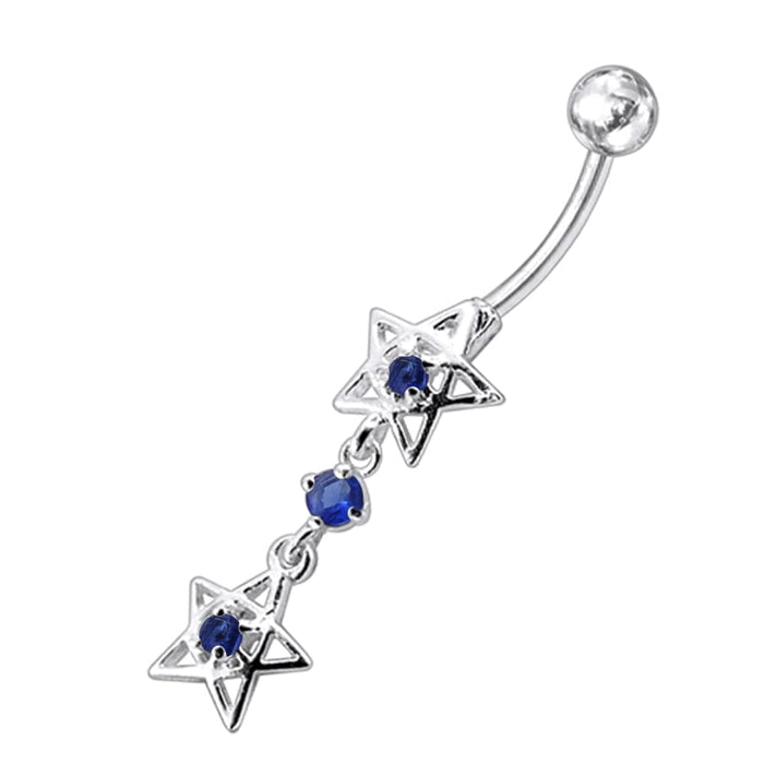 Jeweled Tribal Star Navel Belly Ring - Monster Piercing