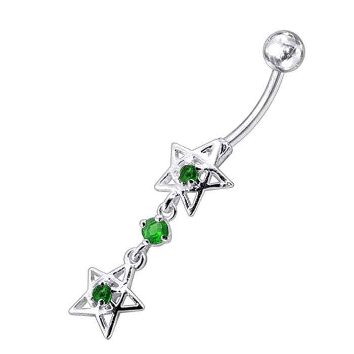 Jeweled Tribal Star Navel Belly Ring - Monster Piercing