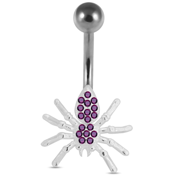 Moving Jeweled Fancy Flower Belly Ring - Monster Piercing