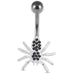 Moving Jeweled Fancy Flower Belly Ring - Monster Piercing