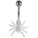 Moving Jeweled Fancy Flower Belly Ring - Monster Piercing