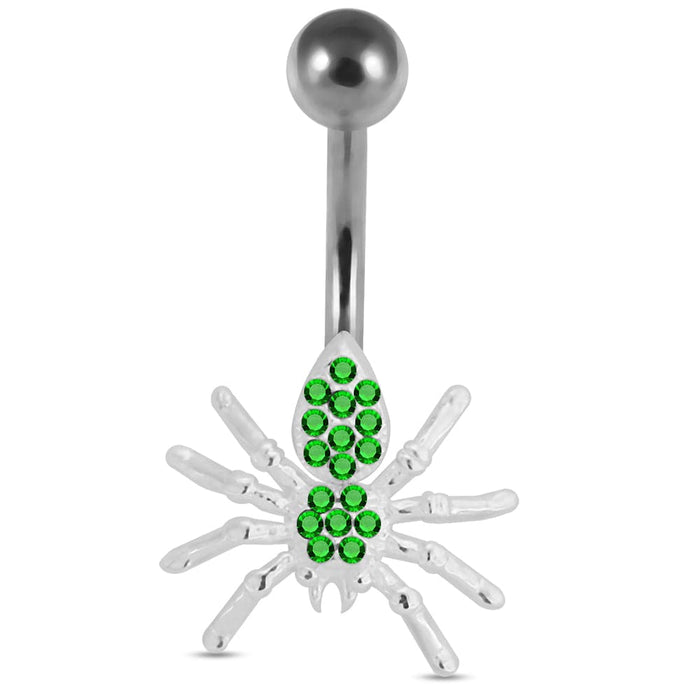 Moving Jeweled Fancy Flower Belly Ring - Monster Piercing